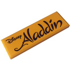 Tile 2 x 6 with Dark Purple 'Disney' and 'Aladdin' Pattern (Sticker) - Set 43227