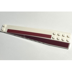 Wedge 16 x 4 Triple Curved with Reinforcements with Dark Red Stripes Pattern Model Right Side (Stickers) - Set 75309