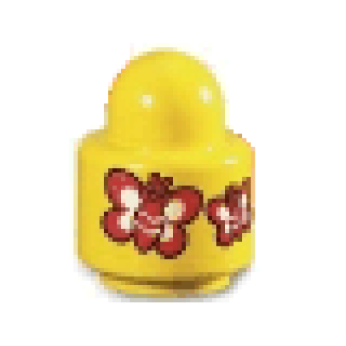 Деталь LEGO 31005pb23 Primo Brick, Round Rattle 1 x 1 with Two Butterflies Pattern