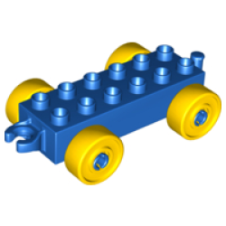 Duplo Car Base 2 x 6 with Open Hitch End and Yellow Wheels Duplo Car Base 2 x 6 with Open Hitch End and Yellow Wheels