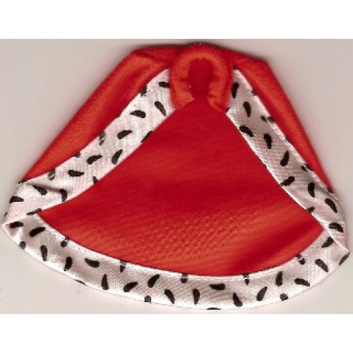 Деталь LEGO 54537 Belville, Clothes Cloak for King with White and Black Satin Trim and Stiff Collar - Red