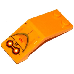 Windscreen 5 x 2 x 1 2/3 with Fire Cores, Red Alien Characters and Rivets Pattern (Sticker) - Set 70144