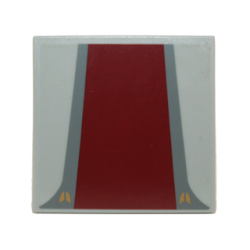 Tile 6 x 6 with Dark Red Rectangle with Dark Bluish Gray Edges Pattern (Sticker) - Set 8039