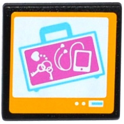 Road Sign 2 x 2 Square with Open O Clip with X-Ray Suitcase on Screen Pattern (Sticker) - Set 41100 Road Sign 2 x 2 Square with Open O Clip with X-Ray Suitcase on Screen Pattern (Sticker) - Set 41100