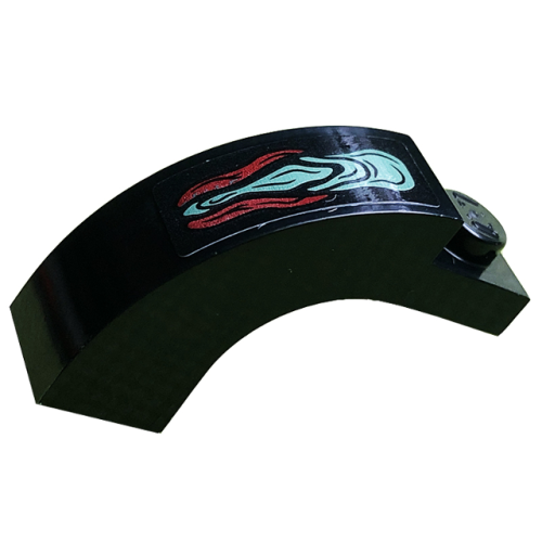 Деталь LEGO 6005pb014 Arch 1 x 3 x 2 Curved Top with Dark Red and Sand Green Skin Pattern (Sticker) - Set 76145