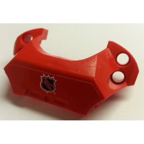 Деталь LEGO 44791pb05 Sports Hockey Chest Protector with NHL Logo on Red Background Pattern (Sticker) - Set 3540