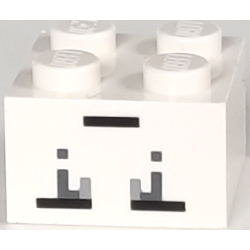 Brick 2 x 2 with Pixelated Black, Dark Bluish Gray, and Light Bluish Gray Squares and Rectangles Pattern (Minecraft Ghast Face) Brick 2 x 2 with Pixelated Black, Dark Bluish Gray, and Light Bluish Gray Squares and Rectangles Pattern (Minecraft Ghast Face)