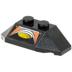 Wedge 2 x 4 Triple with Yellow, Silver and Orange Pattern (Sticker) - Set 8631