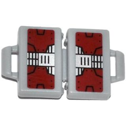 Minifigure, Utensil Briefcase with Dark Red and Silver Metal Plates Pattern on Both Sides (Stickers) - Set 76007