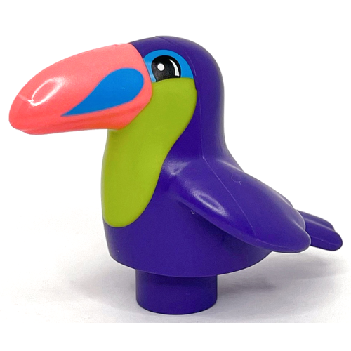 Деталь LEGO 43909pb01 Duplo Bird Toucan with Lime Chest and Dark Pink Beak Pattern
