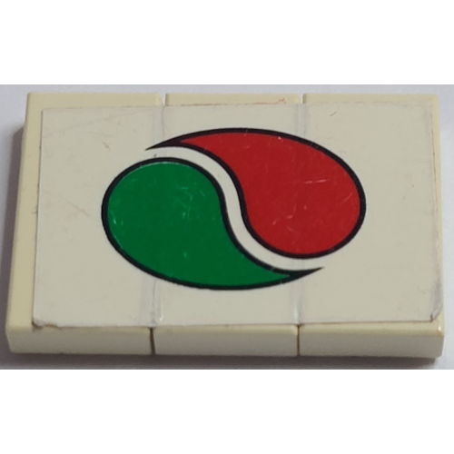 Деталь LEGO BA153pb01 Stickered Assembly 3 x 2 with Octan Logo on White Background Pattern (Sticker) - Set 6562 - 3 Tile 1 x 2