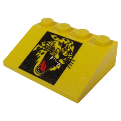 Slope 33 3 x 4 with Roaring Cheetah Head on Black Background Pattern Slope 33 3 x 4 with Roaring Cheetah Head on Black Background Pattern