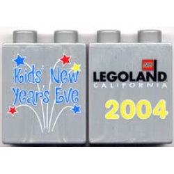 Duplo, Brick 1 x 2 x 2 with Kids' New Year's Eve 2004 Pattern Duplo, Brick 1 x 2 x 2 with Kids' New Year's Eve 2004 Pattern