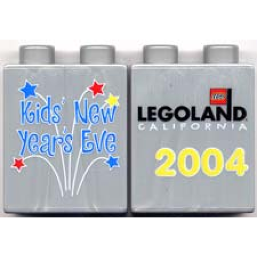 Деталь LEGO 4066pb154 Duplo, Brick 1 x 2 x 2 with Kids' New Year's Eve 2004 Pattern