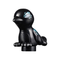 Bird, Friends Style with White Eyes and Metallic Light Blue Feathers Pattern (Elves Shadow Raven)