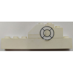 Stickered Assembly 8 x 1 x 2 1/3 with White Life Preserver Pattern Model Right Side (Sticker) - Set 709-1 - 1 Brick 1 x 2, 1 Brick 1 x 8, 1 Plate 1 x 1, 1 Plate 1 x 2, 1 Slope 45 2 x 1 without Bottom Tube Stickered Assembly 8 x 1 x 2 1/3 with White Life Preserver Pattern Model Right Side (Sticker) - Set 709-1 - 1 Brick 1 x 2, 1 Brick 1 x 8, 1 Plate 1 x 1, 1 Plate 1 x 2, 1 Slope 45 2 x 1 without Bottom Tube