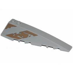 Wedge 10 x 3 Right with Dark Tan Tattered Stripe and Triangle Pattern (Sticker) - Set 75292