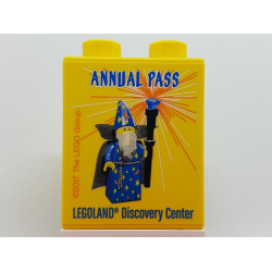 Duplo, Brick 1 x 2 x 2 with Annual Pass LEGOLAND Discovery Center Wizard Pattern Duplo, Brick 1 x 2 x 2 with Annual Pass LEGOLAND Discovery Center Wizard Pattern