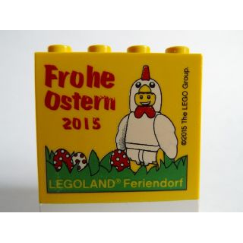 Деталь LEGO 30144pb162 Brick 2 x 4 x 3 with Legoland Feriendorf 2015 Frohe Ostern Pattern