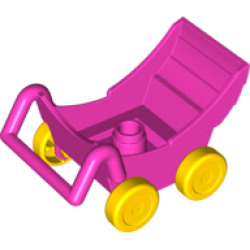 Duplo Stroller / Baby Carriage / Pram with Thick Yellow Wheels Duplo Stroller / Baby Carriage / Pram with Thick Yellow Wheels