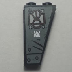 Slope, Inverted 75 2 x 1 x 3 with 2 Scratches, Line and Dots Pattern Model Front Right Side (Sticker) - Set 70009