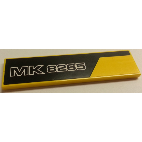 Деталь LEGO BA131pb01R Stickered Assembly 8 x 2 with Black Line and 'MK 8265' Pattern Model Right Side (Sticker) - Set 8265 - 2 Tile 1 x 8