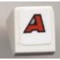 Slope 30 1 x 1 x 2/3 with Red Letter A Pattern (Sticker) - Set 8124