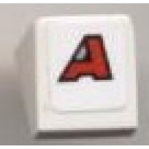 Деталь LEGO 54200pb003 Slope 30 1 x 1 x 2/3 with Red Letter A Pattern (Sticker) - Set 8124