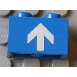 Brick 1 x 2 with White Up Arrow Pattern Brick 1 x 2 with White Up Arrow Pattern