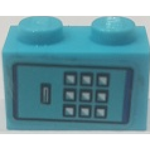 Деталь LEGO 3004pb182 Brick 1 x 2 with Keypad Pattern (Sticker) - Set 75824