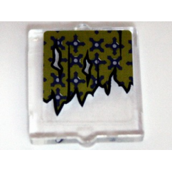 Glass for Window 1 x 2 x 2 Flat Front with Torn Curtains with Holes Left and Center Pattern (Sticker) - Set 10228