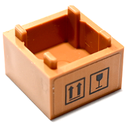 Container, Box 2 x 2 x 1 - Top Opening with Raised Inner Bottom with Black This Way Up Arrows and Fragile Goblet Pattern (Sticker) - Set 41732 Container, Box 2 x 2 x 1 - Top Opening with Raised Inner Bottom with Black This Way Up Arrows and Fragile Goblet Pattern (Sticker) - Set 41732