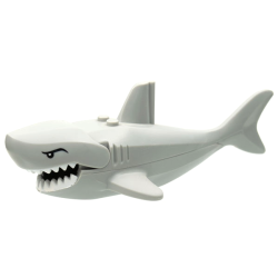 Shark Large with Gills with White Teeth and Black Eyes with Eyelids Pattern