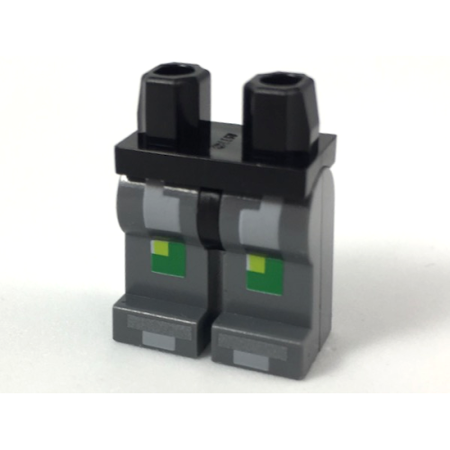 Деталь LEGO 970c85pb23 Hips and Dark Bluish Gray Legs with Light Bluish Gray, Green, and Lime Pixelated Armor Pattern