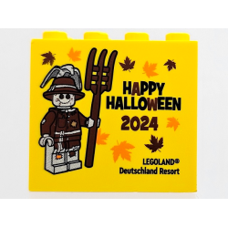 Brick 2 x 4 x 3 with HAPPY HALLOWEEN 2024 LEGOLAND Deutschland Resort Pattern