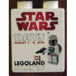 Duplo, Brick 1 x 2 x 2 with Star Wars Days 2010 Pattern