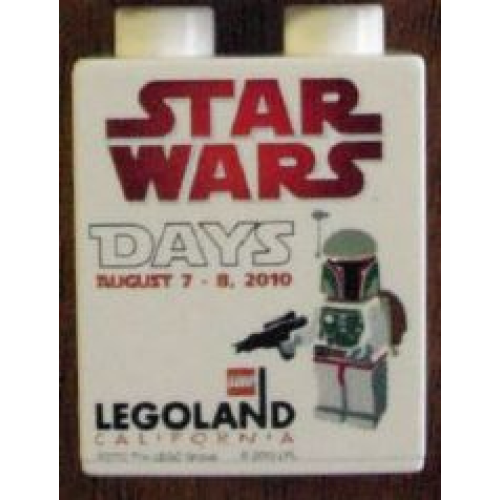 Деталь LEGO 4066pb375 Duplo, Brick 1 x 2 x 2 with Star Wars Days 2010 Pattern