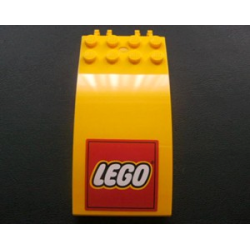 Windscreen 8 x 4 x 2 Curved with Locking Dual 2 Fingers with LEGO Logo Pattern (Sticker) - Set 3221 Windscreen 8 x 4 x 2 Curved with Locking Dual 2 Fingers with LEGO Logo Pattern (Sticker) - Set 3221