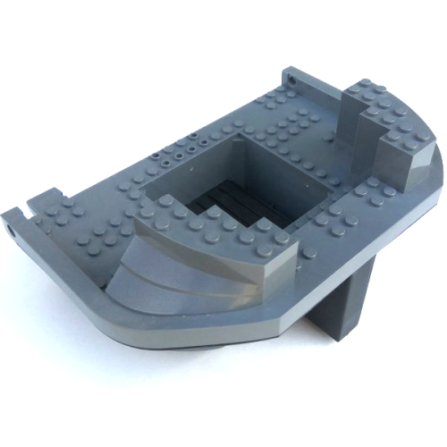 Деталь LEGO 47986c02 Boat, Hull Giant Stern 15 x 22 with Dark Bluish Gray Top (47986 / 47981)