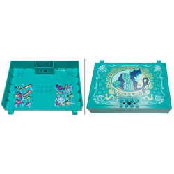 Container, Book Cover Half, 16 x 12 x 2 2/3 with Lock Compartment (Storybook Adventures) with Ariel, Ursula, Gold and White Shells and Trim and Seafloor, Shells, and Fish Pattern (Stickers) - Set 43213 Container, Book Cover Half, 16 x 12 x 2 2/3 with Lock Compartment (Storybook Adventures) with Ariel, Ursula, Gold and White Shells and Trim and Seafloor, Shells, and Fish Pattern (Stickers) - Set 43213