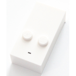 Brick, Braille 2 x 4 with 2 Studs with Black Dash / Hyphen / Minus Sign (-) Pattern (dots-36 ⠤)