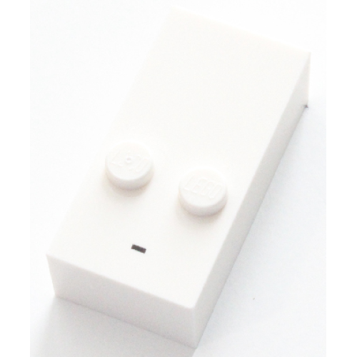 Деталь LEGO 60297pb01 Brick, Braille 2 x 4 with 2 Studs with Black Dash / Hyphen / Minus Sign (-) Pattern (dots-36 ⠤)