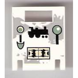 Container, Box 2 x 2 x 2 Door with Slot with Locomotive Controls Pattern Container, Box 2 x 2 x 2 Door with Slot with Locomotive Controls Pattern