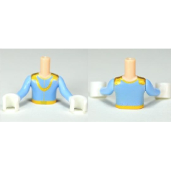 Torso Mini Doll Boy Bright Light Blue Top, Gold Necklace Pattern, Light Nougat Arms with Hands with Bright Light Blue Long Sleeves and White Gloves Torso Mini Doll Boy Bright Light Blue Top, Gold Necklace Pattern, Light Nougat Arms with Hands with Bright Light Blue Long Sleeves and White Gloves