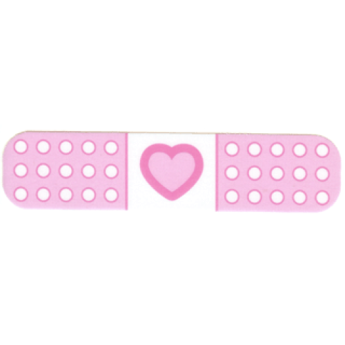 Деталь LEGO dupcloth09 Duplo, Cloth Bandage Band Aid 3 x 13 with Pink Heart and Round Ends