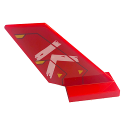 Tail Shuttle with Gold Triangles, Dark Red Lines, and White Letter 'K' Pattern on Both Sides (Stickers) - Set 71773 Tail Shuttle with Gold Triangles, Dark Red Lines, and White Letter 'K' Pattern on Both Sides (Stickers) - Set 71773