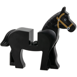 Horse with Black and White Eyes, White Pupils and Medium Nougat Bridle Pattern