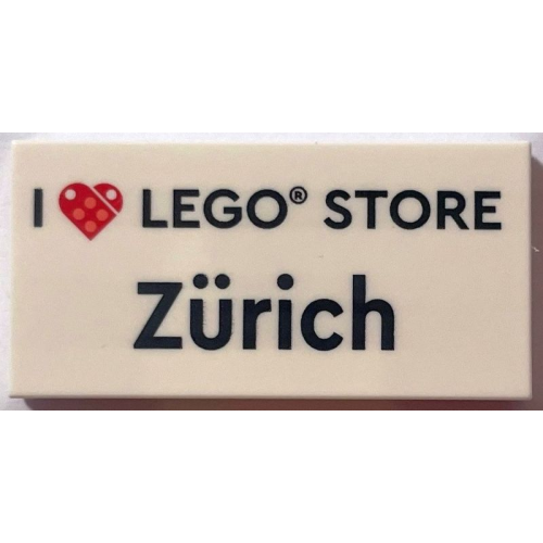 Деталь LEGO 87079pb1206 Tile 2 x 4 with 'I Heart LEGO STORE Zürich' Pattern