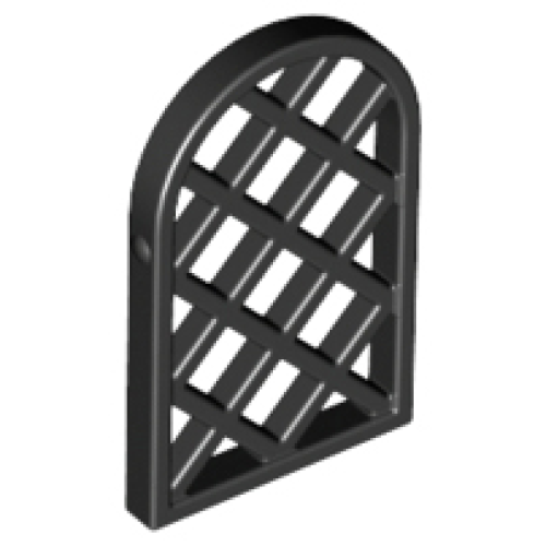Деталь LEGO 30046 Pane for Window 1 x 2 x 2 2/3 Lattice Diamond with Rounded Top - Black