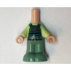 Micro Doll, Body with Molded Yellowish Green Top and Sand Green Pants and Printed Black, Dark Silver, and Dark Turquoise Armor Pattern Micro Doll, Body with Molded Yellowish Green Top and Sand Green Pants and Printed Black, Dark Silver, and Dark Turquoise Armor Pattern